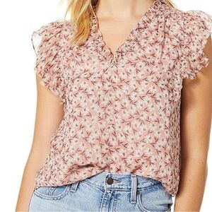 Rebecca Taylor Lucia Floral V-Neck Sleeveless Top.